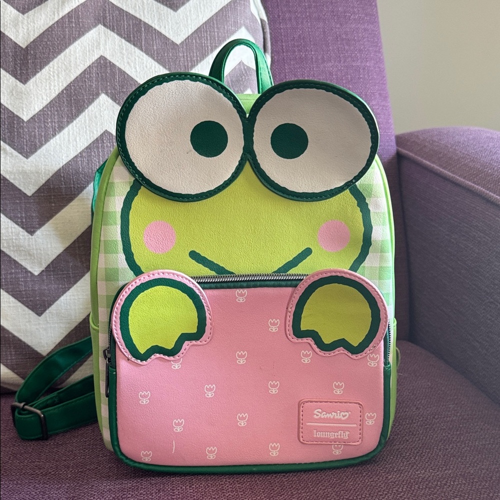 Sanrio Green and Pink Keroppi Frog Backpack